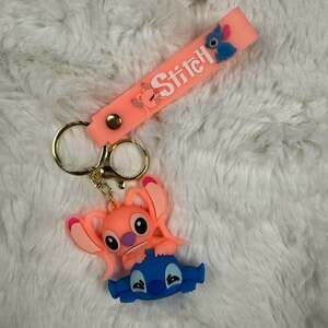 Disney Stitch and Ange Silicone Keychain